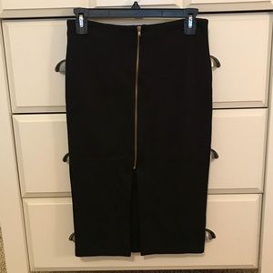 Zip front pencil skirt